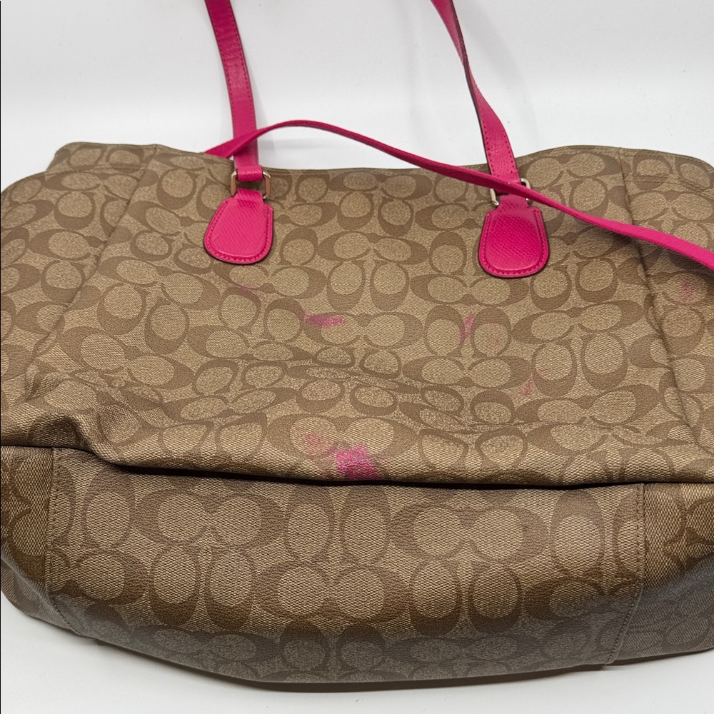 Coach Tan and Pink Baby Bag - Picture 3 of 6